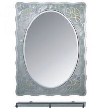 Зеркало 800х600 овальн. с полочк.в цветн.рамке (отдельн.крепеж) (Фрап)